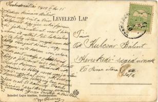 1909 Szabadszállás, Református templom, Kiskunság szálloda, Scheibel Lajos üzlete és saját kiadása. ...