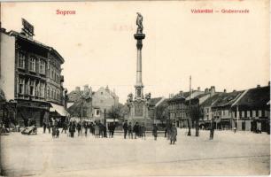 Sopron, Várkerület, Mária oszlop szobor, Varga József áruháza