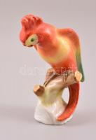 Herendi porcelán papagáj, kézzel festett, jelzett, apró kopásokkal, m: 12,5 cm
