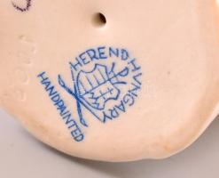 Herendi porcelán papagáj, kézzel festett, jelzett, apró kopásokkal, m: 12,5 cm