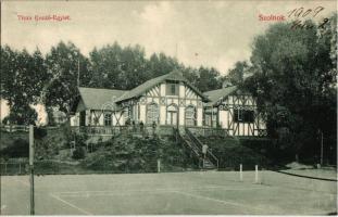 1909 Szolnok, Tisza Evezős Egylet csónakháza, Teniszpálya, sport