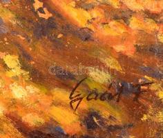 Gaál Ferenc (1891-1956): Anya gyermekével. Olaj, karton, festék hibákkal, jelzett, sérült keretben, ...