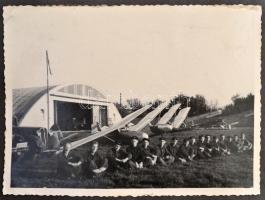 cca 1938 A Horthy Miklós Nemzeti Repülő Alap Debreceni Repülő Club fotóalbuma, 34 db fotóval, 8,5×11...