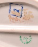 Hollóházi kanalasgém pár, kézzel festett, jelzett, apró kopásokkal, m: 22 cm