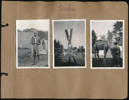 1933 Gödöllő, cserkész Jamboree, 7 db albumlapra ragasztott fotó, 6×8 cm