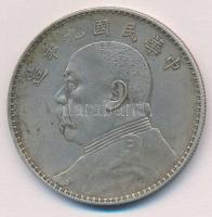 Kína 1920. 1$ (1Y) Ag "Yüan Shihkai" 7 karakter (26,77g) T:2,2- kis ph. China 1920. 1 Dollar (1 Yuan) Ag "Yüan Shihkai" 7 characters (26,77g) C:XF,VF small edge error Krause Y#329.6