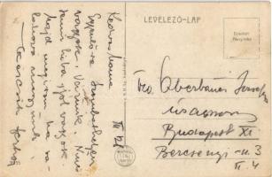 Szombathely, Széll Kálmán utca, villamos, Nemzeti bank, hirdetőoszlop Albus szappan reklámmal, Leipn...