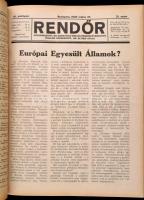 1930 A Rendőr c. újság teljes évfolyama bekötve. Egészvászon kötésben. Jó állapotban