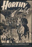 1941 Horthy dalok, rendkívül gazdag katonai képanyaggal illusztrált levente és katonadalok füzete, jó állapotban, ritka, 94p