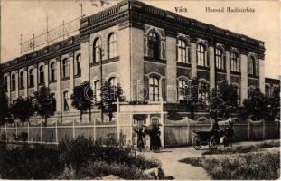 1921 Vác, Honvéd hadikórház, Kobrak Cipőgyár, lovaskocsi (EK)
