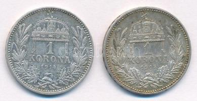 1914-1915KB 1K Ag "Ferenc József" (2x) T:1-
Adamo K5.1