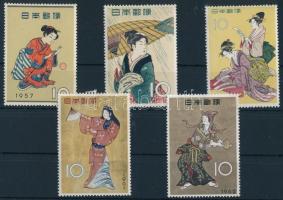1958-1962 Filatélia hét, művészet 5 bélyeg, 1958-1962 Philately Week, art 5 stamps