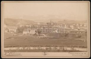 cca 1895 Traunstein, Németország, látkép, keményhátú fotó, F. Lidauer műterméből, 10,5×16,5 cm