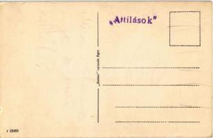 Szilvásvárad, utca, Hangya üzlet, Magyar Királyi dohány és marhasó áruda + "Attilások" bél...