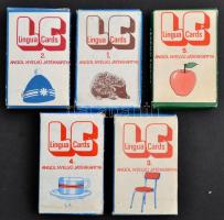 Lingua Cards angol nyelvű kártyajáték 1-5., saját dobozaikban