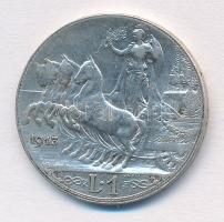 Olaszország 1913R 1L Ag "III. Viktor Emánuel" T:2 Italy 1913R 1 Lira Ag "Vittorio Ema...