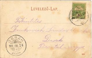 1904 Herkulesfürdő, Baile Herculane; Nándor udvar, Gyógyszertár, üzletek. Kiadja R. Krizsány 141. sz...