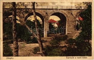 1926 Zebegény, tájrészlet a vasúti híddal. Cservenák György kiadása (EK)