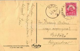 1926 Zebegény, tájrészlet a vasúti híddal. Cservenák György kiadása (EK)