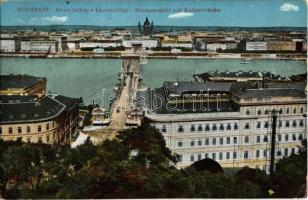 1913 Budapest, Duna látkép a Lánchíddal (EK)