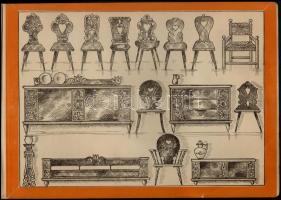 1928 Schwatz Szőnyi Lajos által rajzolt bútor és enteriör katalógus. Rajzolt táblákkal, borító nélkü...