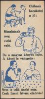1915 Szent István cikóriakávé számolócédula, háborús, oláh és muszka ellenes motívummal