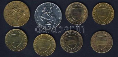 Ausztria 50Gr 1959,1960,1961,1972,1974 (2x) + 1Sch 1965 + 5Sch 1975 T:2,2/3,3+ Összesen 8db!