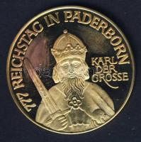 NSZK 1977. "Paderborn-Nagy Károly" Br emlékérem T:PP k.