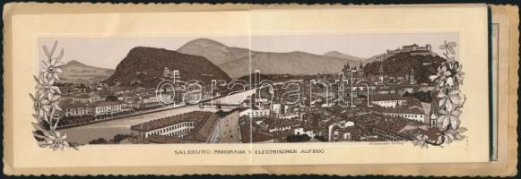 cca 1890 Salzburg 20 képet tartalmazó litografált leporello Dombor litografált címlappal. / 20 litho...