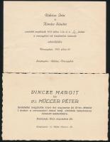 cca 1930 7 db esküvői meghívó