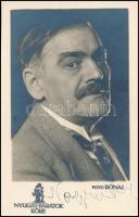 1918 Nagy Endre (1877-1938) író, újságíró, kabaréigazgató aláírása az őt ábrázoló fotón