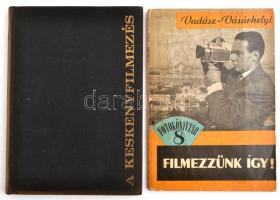 2 db filmes könyv: Vadász-Vásárhelyi: Filmezzünk így! (Bp., 1964); Vásárhelyi: A keskenyfilmezés (Bp., 1965). Papír-, ill. vászonkötésben, jó állapotban.