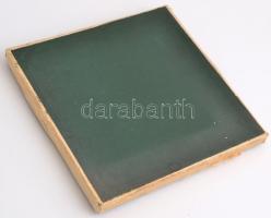 Magyar Posta emlék réz falitál, jelzés nélkül, préselt, eredeti dobozában,  d:22,5 cm