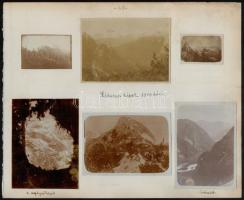 1916 24 db fotó az olasz frontról (Cortina, Loughi), ágyúkkal, kartonra ragasztott, feliratozott fot...