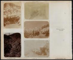 1916 24 db fotó az olasz frontról (Cortina, Loughi), ágyúkkal, kartonra ragasztott, feliratozott fot...