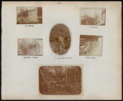 1916 24 db fotó az olasz frontról (Cortina, Loughi), ágyúkkal, kartonra ragasztott, feliratozott fot...