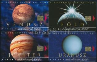 A Naprendszer bolygói, 4 db magyar telefonkártya, közte 10000 példányban megjelent is