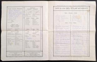 cca 1910 Pöstyén Hársfa vendéglő étlap 4p