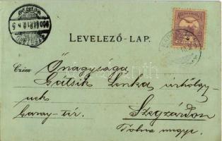 1900 Kaposvár, M. kir. honvéd laktanya, adóhivatal, Ipar udvar, Gerő Zsigmond könyvkereskedése, köny...