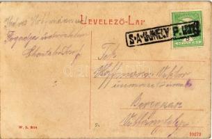 Hajdúböszörmény, Bocskai tér, Református Bocskai gimnázium, városháza. W.L. 2114