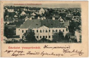 1899 Veszprém, Dávid árvaház és Temetőhegy városrész. Krausz Á. fia kiadása