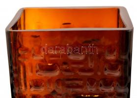 Ingrid Glass váza, formába préselt, jelzett, több rétegű, hibátlan, 26 cm