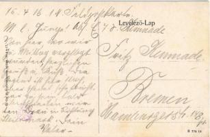 1915 Kaposvár, Kossuth szobor, Svarcz Béla elsőrangú úri és gyermekruha áruháza