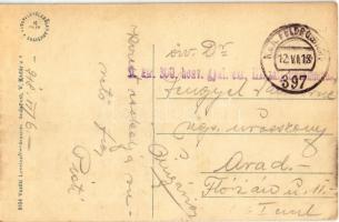 1918 Kaposvár, Indóház, vasútállomás + M. kir. 309. honv. gyal. ezr. III. zálj. parancsnoksága