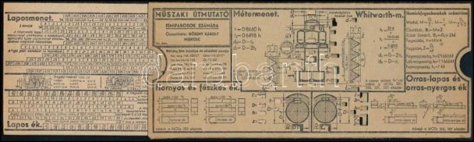 cca 1930 Műszaki útmutató (mechanikus táblázat) fémiparosok számára. 21x10 cm