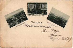 1899 Veszprém, leánynövendékek, főgimnázium, Pósch könyvkereskedése (EK)