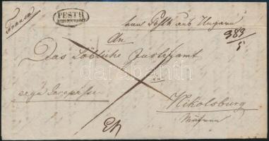 1838 Franco levél / cover PESTH / RECOMMANDIRT - Nikolsburg
