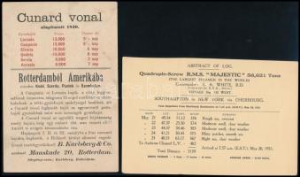 4 db hajó reklám: Cunard Line, White Star Line SS. Majestic, Bremen, Hamburg-Amerika Line. / 4 ship ...