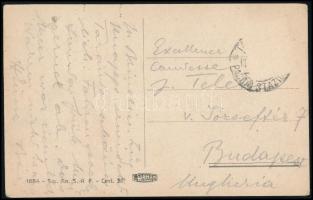 cca 1930 Teleki Pál későbbi miniszterelnök saját kézzel írt levelezőlapja édesanyja részére, tarantói látképes levelezőlapon