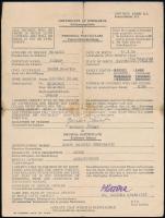 1946 Amerikai leszerelési papír magyar katona részére / US discharge document for Hungarian soldier